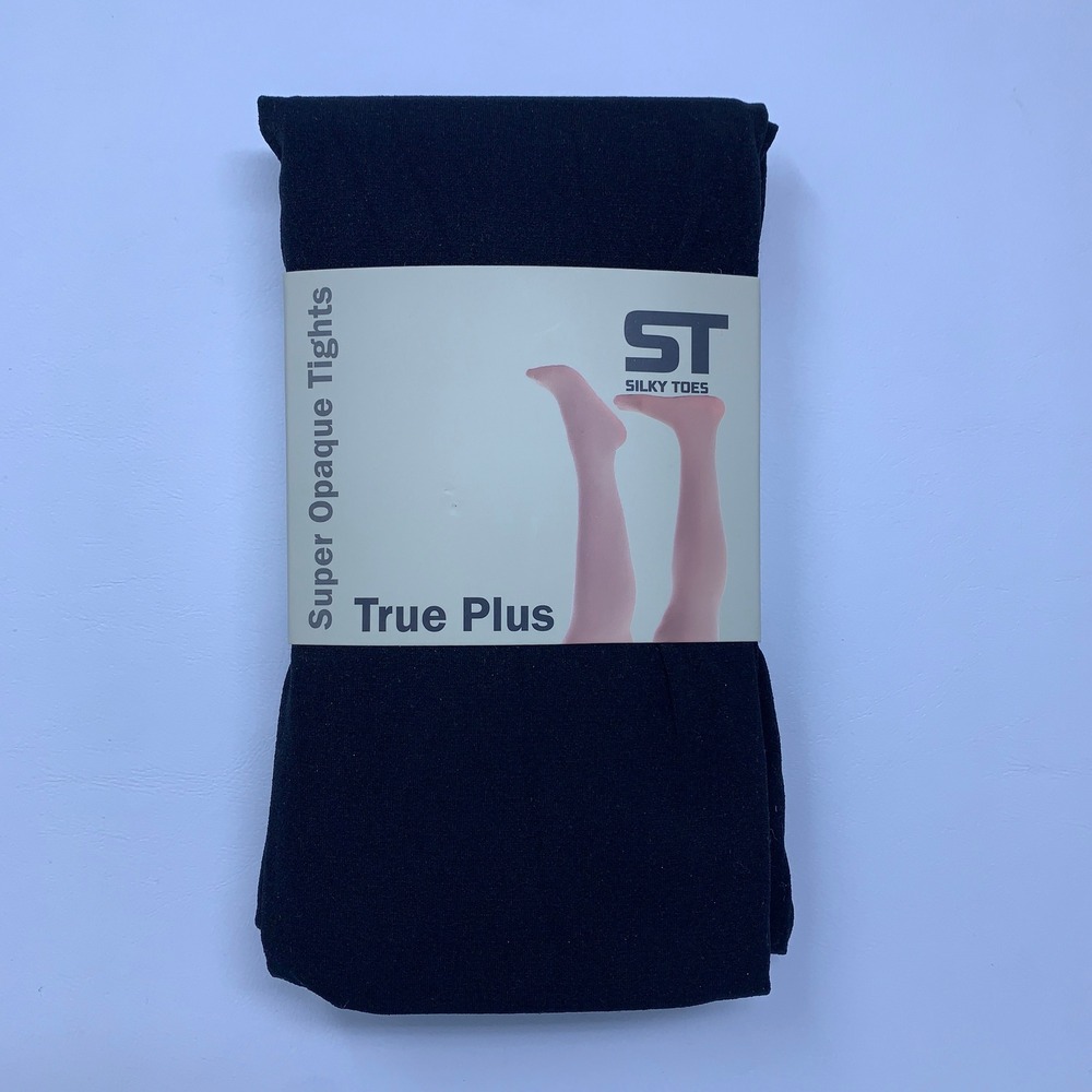 Silky Toes Womens 5/6 Black True Plus Super Opaque Tights 1233